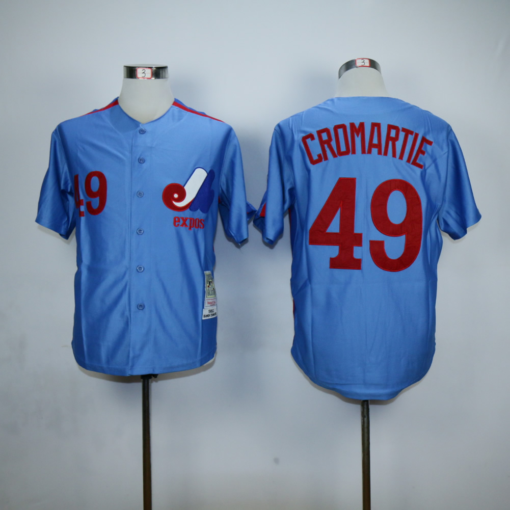 Men Montreal Expos 49 Cromartie Blue MLB Jerseys